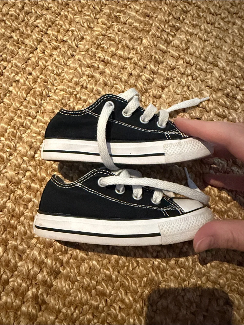 Converse Kids Black & White Low Top Sneakers